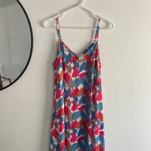 Multi-color small satin slip dress